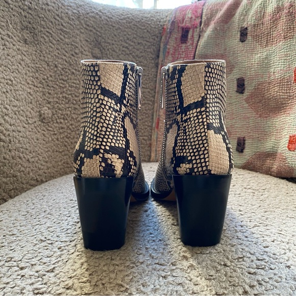 Chloe Rylee Leather Ankle Boots | Snakeskin Python Print Booties | 36 - Picture 5 of 14